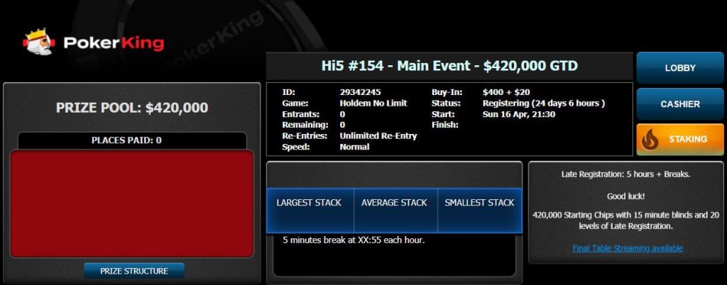 More than 150 Hi5 tournaments over 20 days with $1.10 — $420 buy-ins and guarantees up to $420,000!